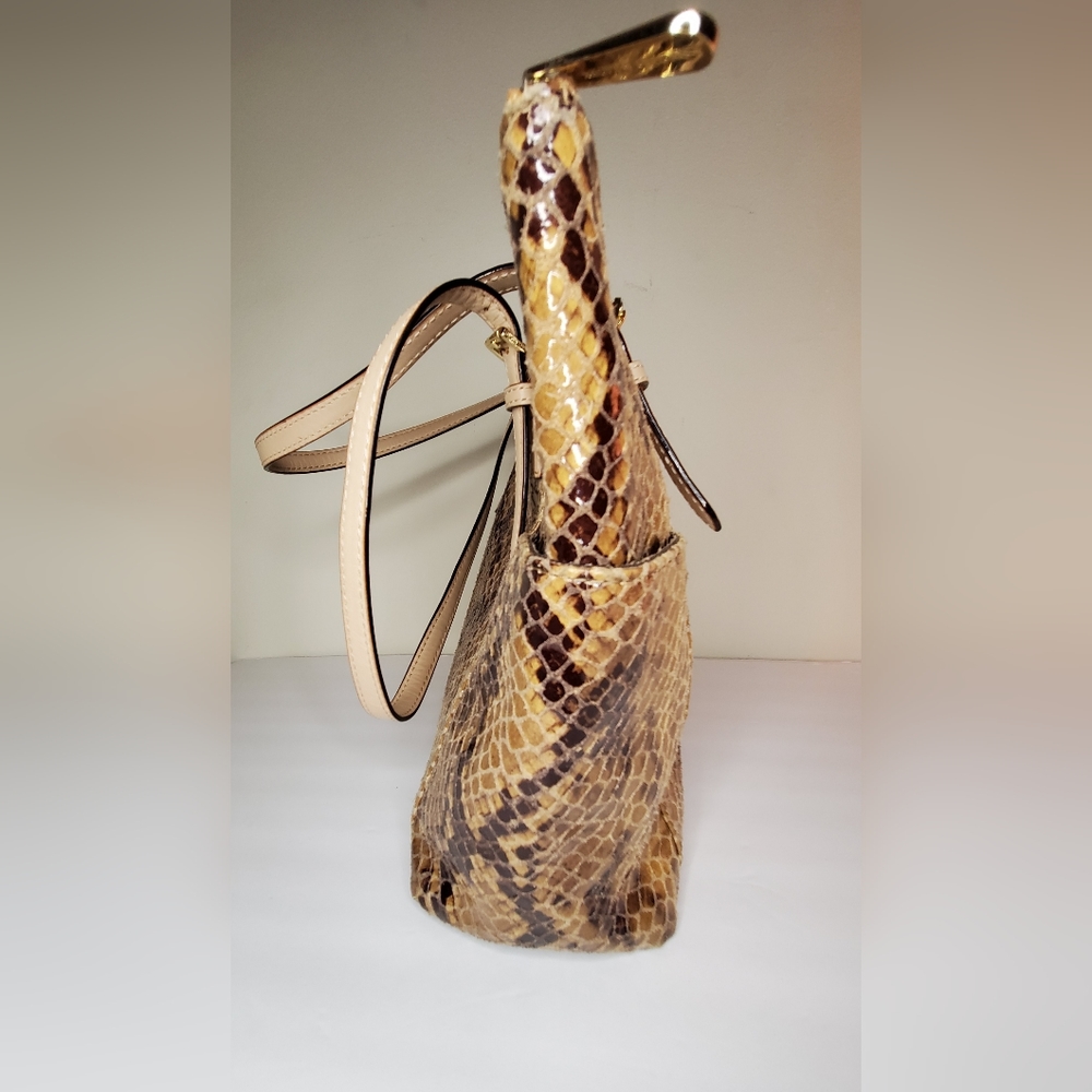 Michael Kors Ladies Brown Leather Python Tote Jet… - image 4